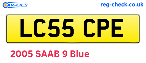 LC55CPE are the vehicle registration plates.