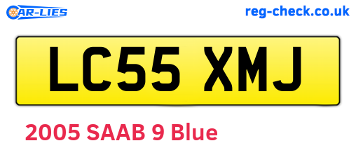 LC55XMJ are the vehicle registration plates.