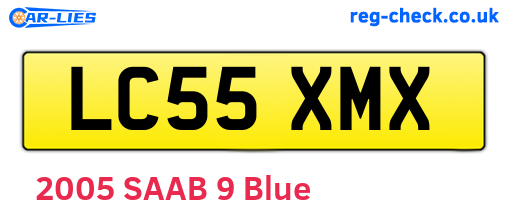 LC55XMX are the vehicle registration plates.
