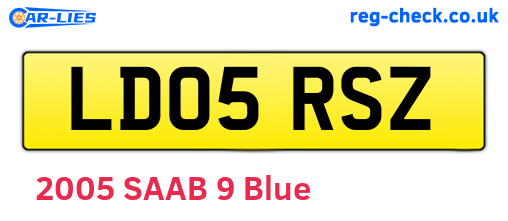 LD05RSZ are the vehicle registration plates.