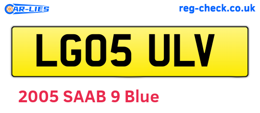 LG05ULV are the vehicle registration plates.