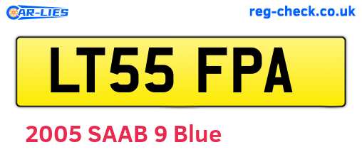 LT55FPA are the vehicle registration plates.