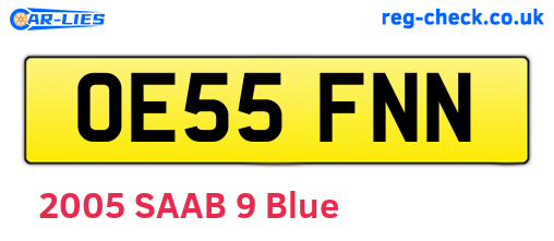 OE55FNN are the vehicle registration plates.