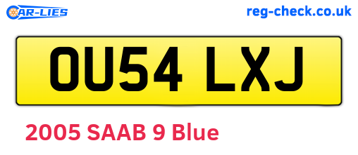 OU54LXJ are the vehicle registration plates.