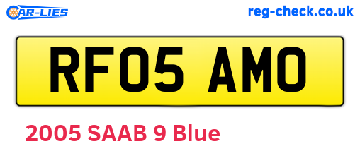 RF05AMO are the vehicle registration plates.