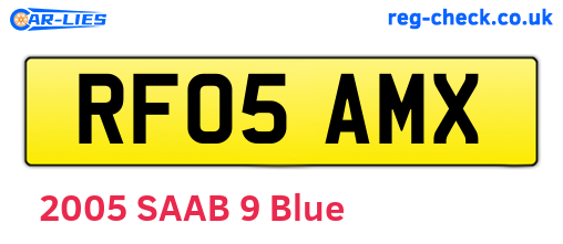 RF05AMX are the vehicle registration plates.