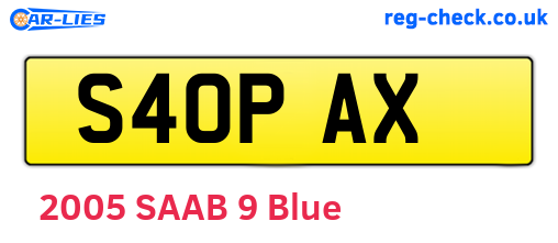 S40PAX are the vehicle registration plates.