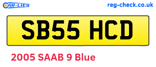 SB55HCD are the vehicle registration plates.
