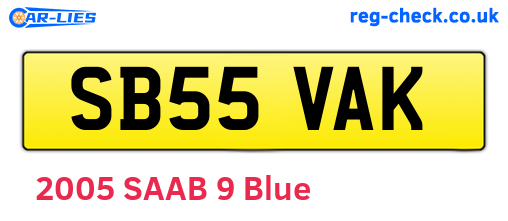 SB55VAK are the vehicle registration plates.