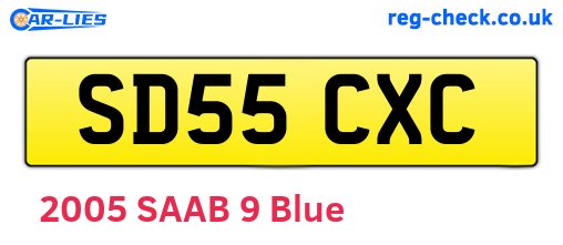 SD55CXC are the vehicle registration plates.