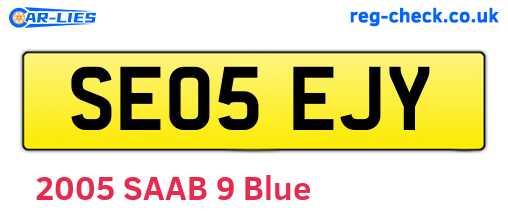 SE05EJY are the vehicle registration plates.