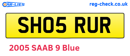 SH05RUR are the vehicle registration plates.