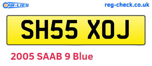 SH55XOJ are the vehicle registration plates.