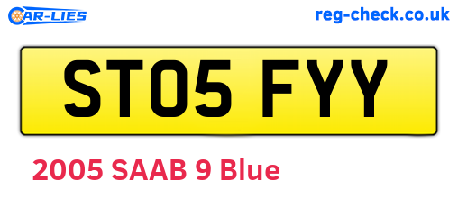 ST05FYY are the vehicle registration plates.