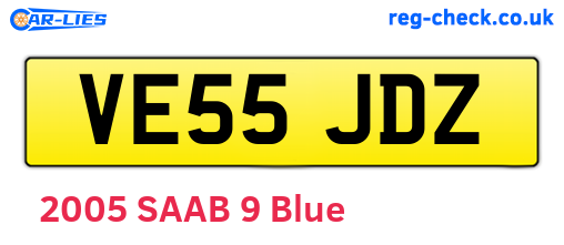 VE55JDZ are the vehicle registration plates.