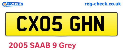 CX05GHN are the vehicle registration plates.