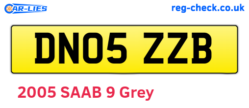 DN05ZZB are the vehicle registration plates.