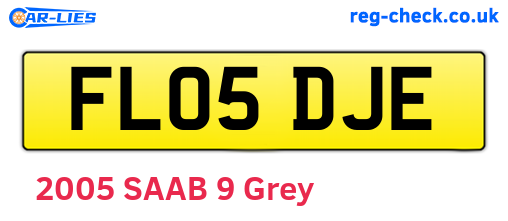 FL05DJE are the vehicle registration plates.