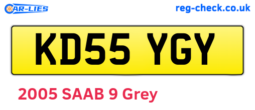 KD55YGY are the vehicle registration plates.