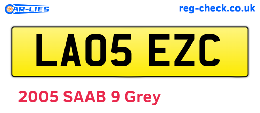LA05EZC are the vehicle registration plates.