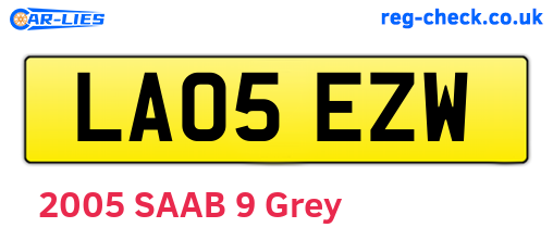 LA05EZW are the vehicle registration plates.