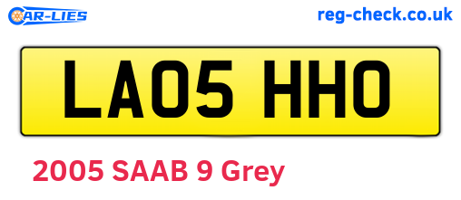 LA05HHO are the vehicle registration plates.