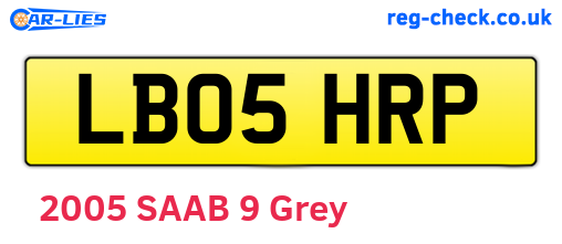 LB05HRP are the vehicle registration plates.