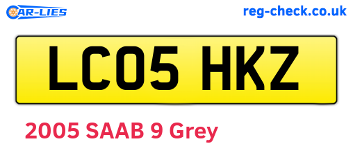 LC05HKZ are the vehicle registration plates.
