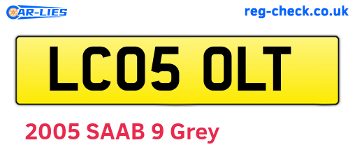 LC05OLT are the vehicle registration plates.