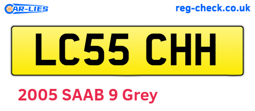 LC55CHH are the vehicle registration plates.