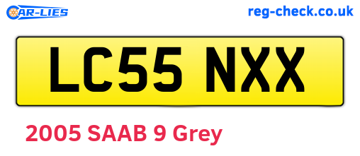 LC55NXX are the vehicle registration plates.