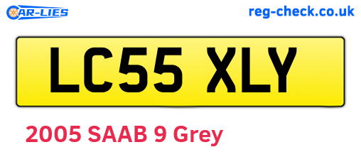 LC55XLY are the vehicle registration plates.
