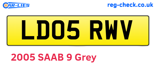 LD05RWV are the vehicle registration plates.