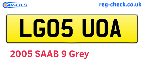 LG05UOA are the vehicle registration plates.
