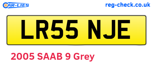 LR55NJE are the vehicle registration plates.