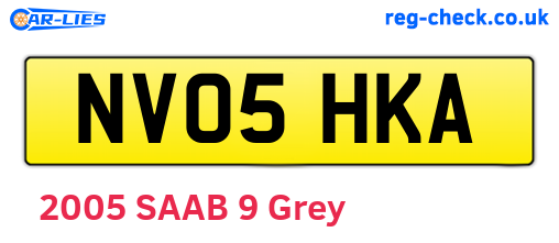 NV05HKA are the vehicle registration plates.