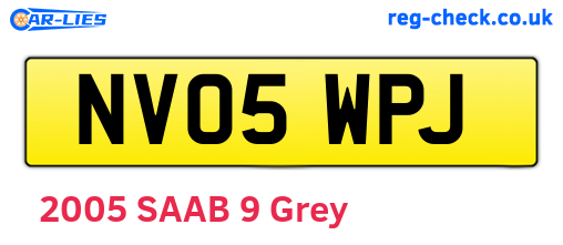 NV05WPJ are the vehicle registration plates.
