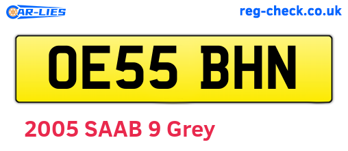 OE55BHN are the vehicle registration plates.