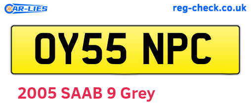 OY55NPC are the vehicle registration plates.