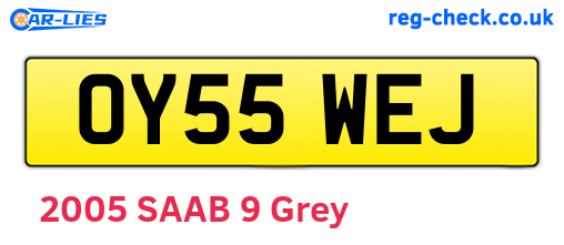OY55WEJ are the vehicle registration plates.