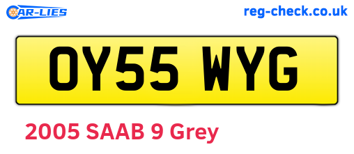 OY55WYG are the vehicle registration plates.