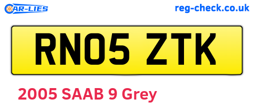 RN05ZTK are the vehicle registration plates.