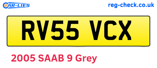 RV55VCX are the vehicle registration plates.