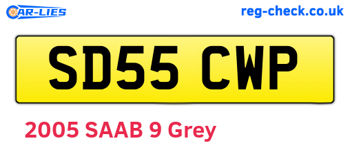 SD55CWP are the vehicle registration plates.