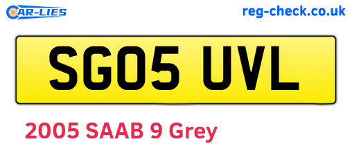 SG05UVL are the vehicle registration plates.
