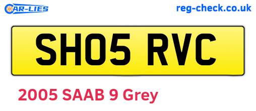 SH05RVC are the vehicle registration plates.