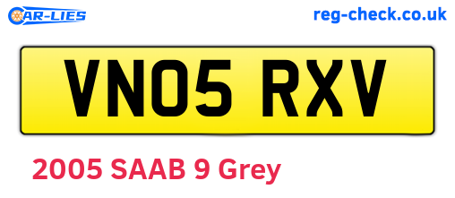 VN05RXV are the vehicle registration plates.