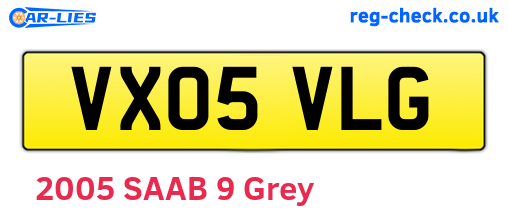 VX05VLG are the vehicle registration plates.