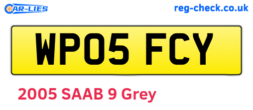WP05FCY are the vehicle registration plates.