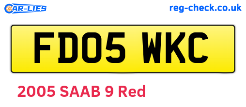 FD05WKC are the vehicle registration plates.